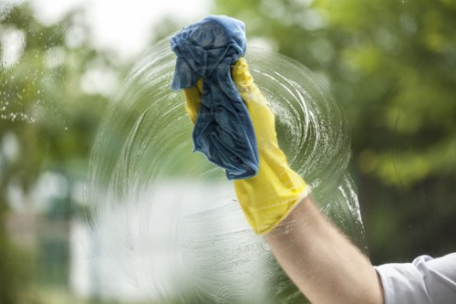 Exterior window cleaning for a Belsizepark building