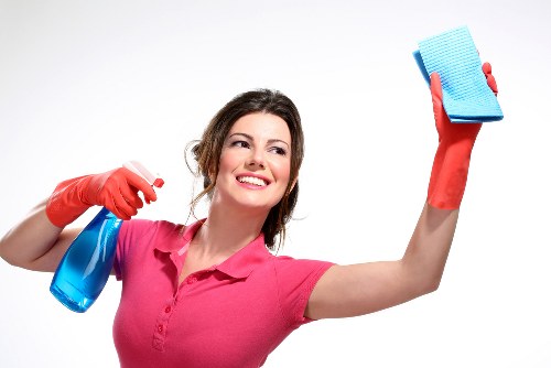 Professional carpet cleaning treatment being applied to a floor area